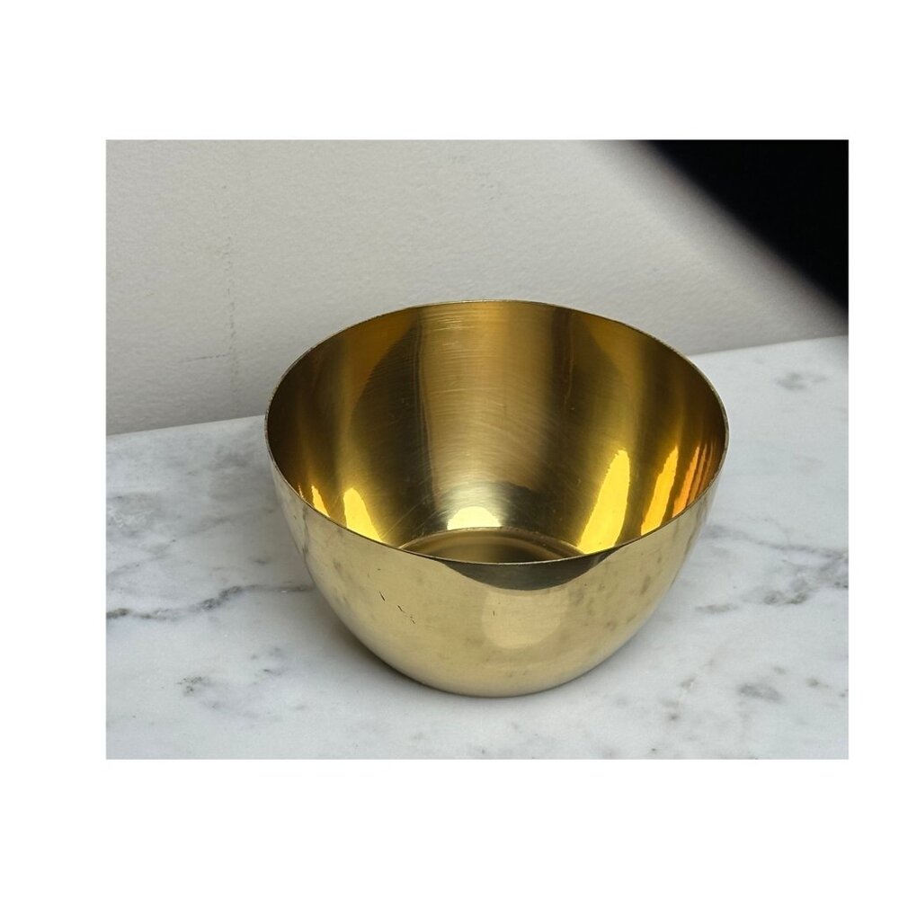 Polished Solid Brass Bowl Decorative Catch-All Dish Minimalist Home Decor 5" - Picture 5 of 5